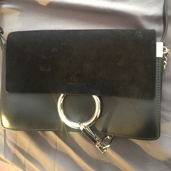 Chloe black Faye Small Suede/Leather Shoulder Bag